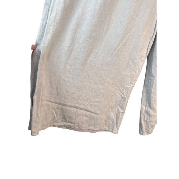 2/$30 NWT ZARA Medium Pale Gray Linen-Blend Wide-Leg Trousers High Waisted - Picture 6 of 14